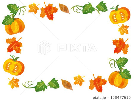 かぼちゃのイラストフレーム 130477610