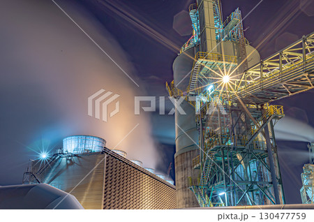 火力発電所夜景 火力発電所夜景 130477759