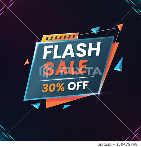Flash Sale Promotion Banner with 30 Off Discount Flash Sale Promotion Banner with 30 Off Discount 130478749