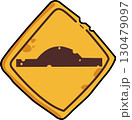 Illustration of Speed Bump Sign on Road. Traffic Road Sign 130479097