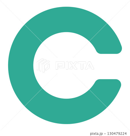 Cマークのイラスト、目の検査風デザイン(ランドルト環) 130479224