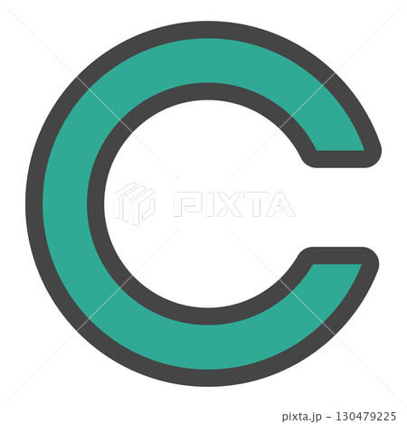 Cマークのイラスト、目の検査風デザイン(ランドルト環) 130479225