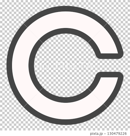 C mark illustration, eye test style design (Landolt ring) 130479226