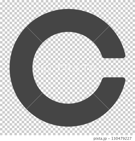 Cマークのイラスト、目の検査風デザイン(ランドルト環) 130479227
