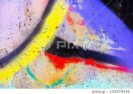 Vibrant Graffiti Art with Neon Colors, 80s Street Style for Urban Decor 130479436