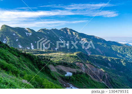 南竜ヶ馬場への分岐点から見る別山と大屏風 初夏の白山御前峰登山(黒ボコ岩コース) 南竜ヶ馬場への分岐点から見る別山と大屏風 初夏の白山御前峰登山(黒ボコ岩コース) 130479531
