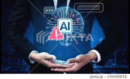 AI Prompt Error Warning in Chat Interface with Alert and System Issue Muxer 130480658