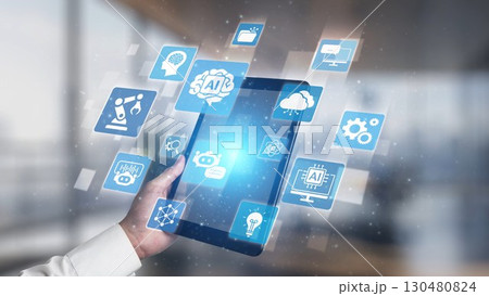 AI Brain Processing Data with Generative Artificial Intelligence Concept Spire AI Brain Processing Data with Generative Artificial Intelligence Concept Spire 130480824