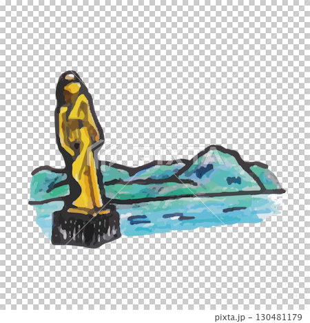 東北のかわいいイラスト田沢湖(秋田県) 東北のかわいいイラスト田沢湖(秋田県) 130481179