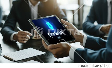 Cyber security system on computer screen protect private information brisk 130481180