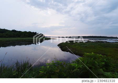風連湖の夕景 130481310