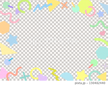 80 年代復古流行框架白色和橙色圓點 130482440