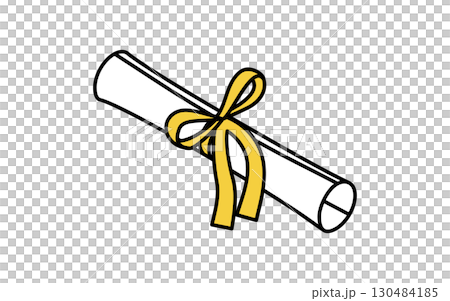 Online learning, simple isometric line art icon of a diploma with a ribbon wrapped around it Online learning, simple isometric line art icon of a diploma with a ribbon wrapped around it 130484185