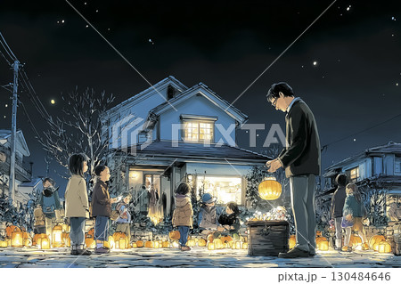 ほっこり楽しいハロウィン夜のお菓子配り｜家族で楽しむ秋の地域イベント 130484646