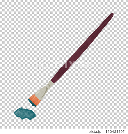 絵筆と試し描き　水彩風手描きイラスト 130485305