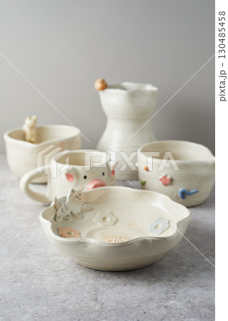 Set of Ceramic, stylish tableware, table decor 130485458