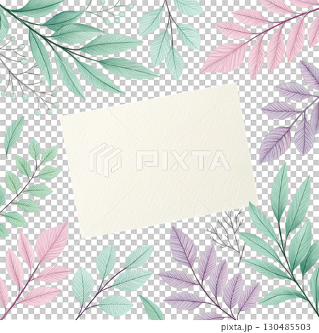 Beautiful Autumn Blank Paper White Background 130485503