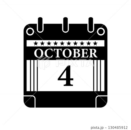 October 4 Calendar Icon 130485912