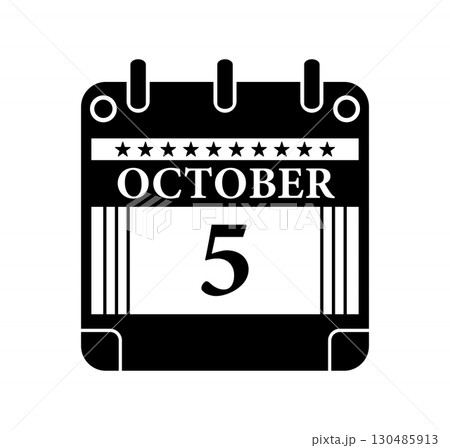 October 5 Calendar Icon October 5 Calendar Icon 130485913