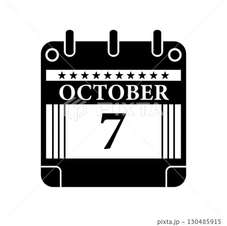 October 7 Calendar Icon 130485915