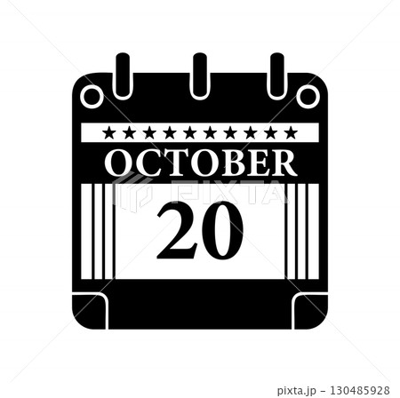October 20 Calendar Icon October 20 Calendar Icon 130485928