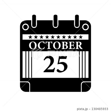 October 25 Calendar Icon October 25 Calendar Icon 130485933