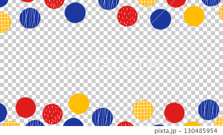 カラフルな幾何学模様のサークルフレーム背景　パワポサイズ 130485954