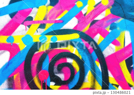 Vibrant Urban Graffiti Art in Neon Pink, Blue, Yellow with 90s, Street Aesthetic Vibrant Urban Graffiti Art in Neon Pink, Blue, Yellow with 90s, Street Aesthetic 130486021