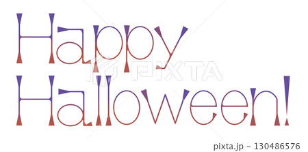 紫とオレンジのハロウィン文字 紫とオレンジのハロウィン文字 130486576