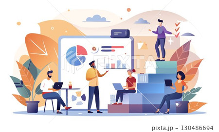 Engage with your audience, responding to comments and feedback to build a loyal community and foster ongoing interaction. 130486694