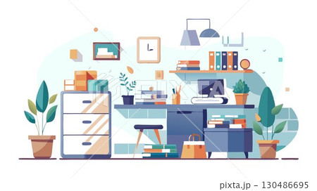 Regularly maintain your decluttered space, preventing clutter from accumulating and ensuring long-term organization. 130486695