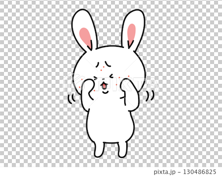 ストレス、アレルギー、顔が痒いウサギさん ストレス、アレルギー、顔が痒いウサギさん 130486825