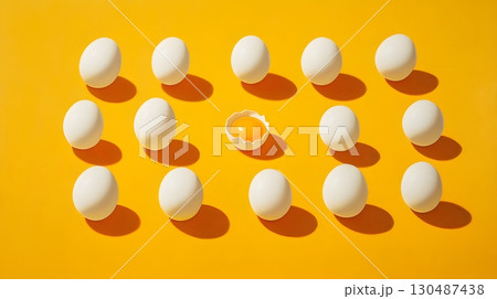yellow background egg still life photography 130487438