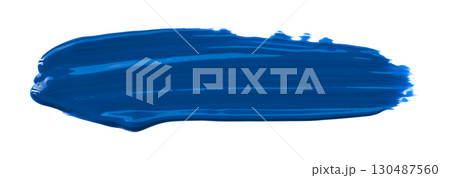 Blue brush watercolor isolated on transparent background 130487560