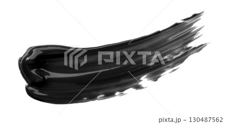 Black watercolor brush isolated on transparent background Black watercolor brush isolated on transparent background 130487562