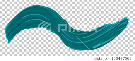 Green watercolor brush isolated on transparent background 130487563