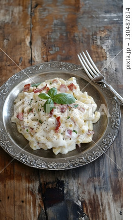 creamy sun-dried tomato pasta 130487814