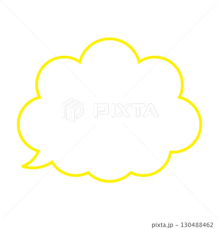 シンプルな吹き出しのイラスト　もこもこフレーム 130488462