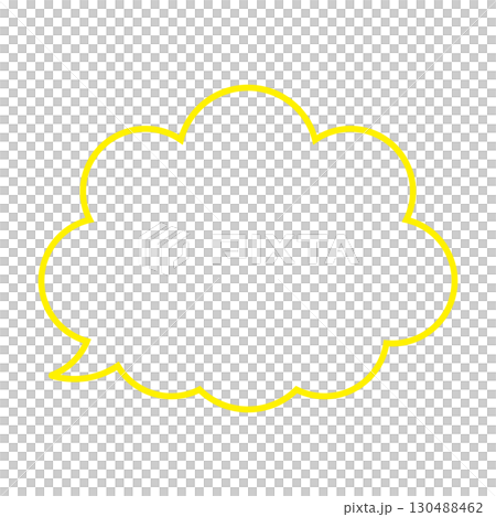 シンプルな吹き出しのイラスト　もこもこフレーム 130488462