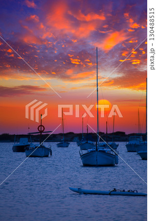 Formentera sunset at Estany des Peix lake Formentera sunset at Estany des Peix lake 130488515