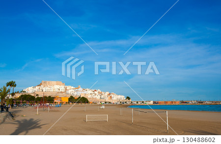 Peniscola Castle and beach in Castellon Spain 130488602
