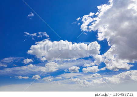 Blue sky with clouds in a sunny day 130488712