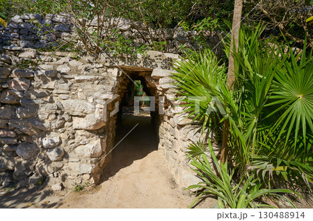 Tulum Mayan arch in Riviera Maya Mexico Tulum Mayan arch in Riviera Maya Mexico 130488914