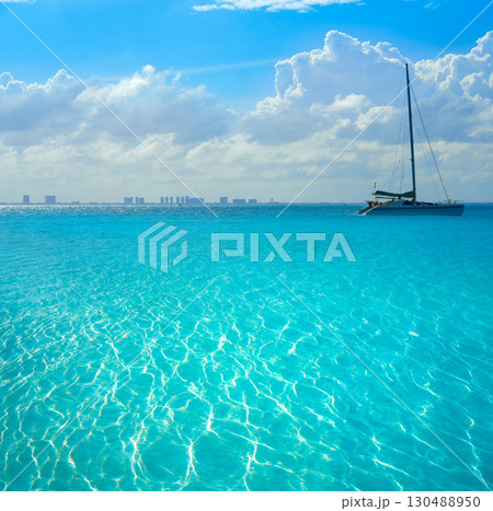 Cancun hotel zone from Isla Mujeres island 130488950