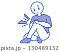 膝トラブルを抱える人イラスト青 130489132