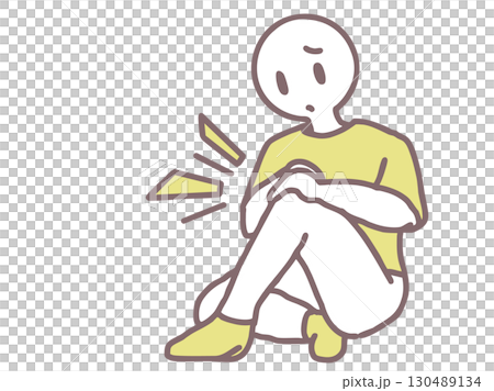 患有膝關節問題的人 黃色 患有膝關節問題的人 黃色 130489134