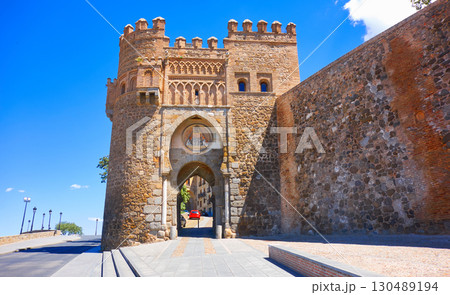 Toledo Puerta del Sol door in Spain 130489194