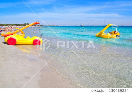 Ibiza Ses Salines south turquoise beach Ibiza Ses Salines south turquoise beach 130489224