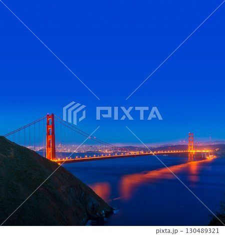 San Francisco Golden Gate Bridge sunset California 130489321