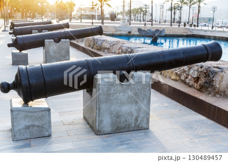 Cartagena cannon Naval museum port at Spain 130489457